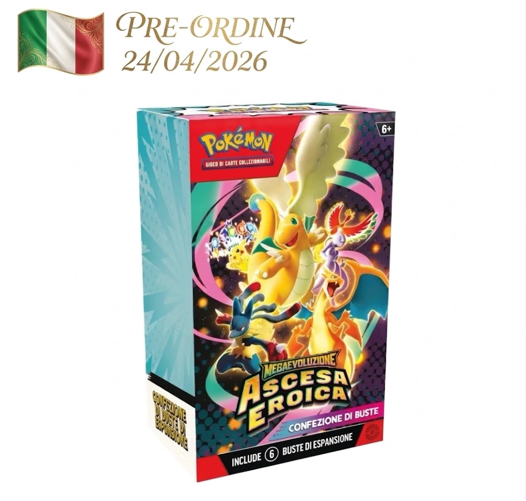 Megaevoluzione Ascesa Eroica Bundle da 6 Buste 10 Carte (IT)